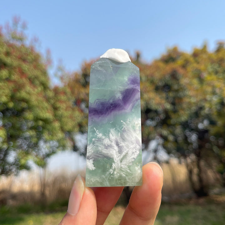 Natural Crystal Feather Fluorite Point