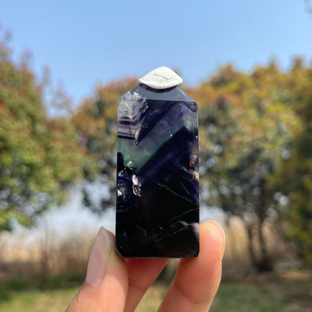 Natural Crystal Feather Fluorite Point