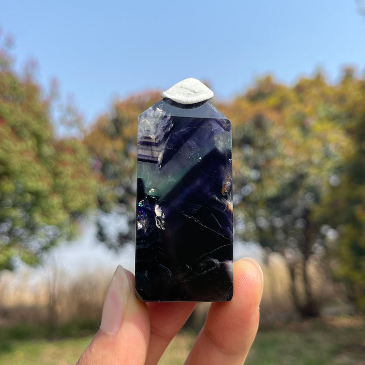 Natural Crystal Feather Fluorite Point