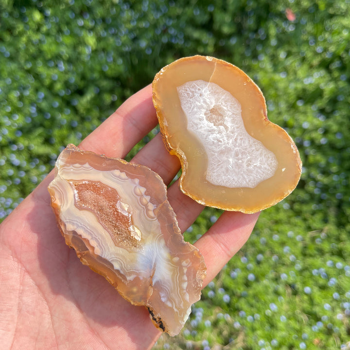 Natural Crystal Agate Geode Slice