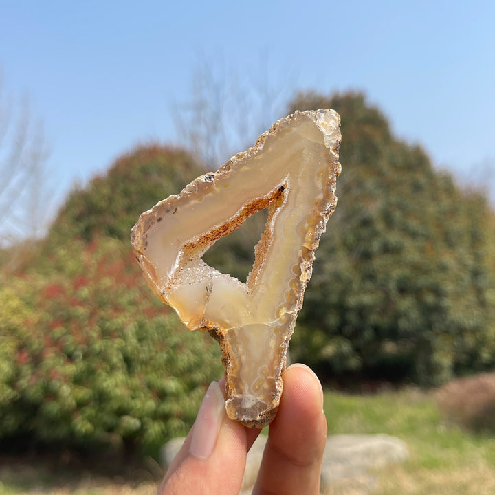 Natural Crystal Agate Geode Slice