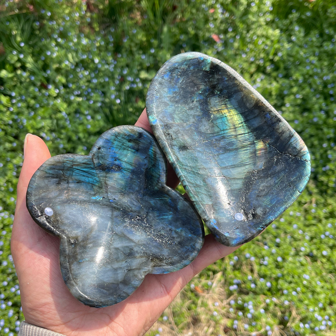Unique,A Slightly Imperfect Crystal Natural Labradorite Bowl