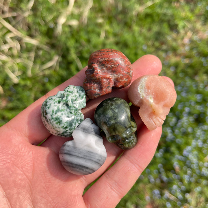 Natural Crystal Multi-Color Carved Skull