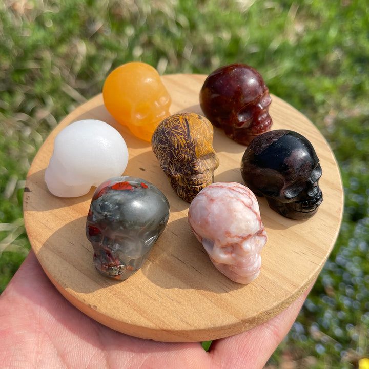 Natural Crystal Multi-Color Carved Skull