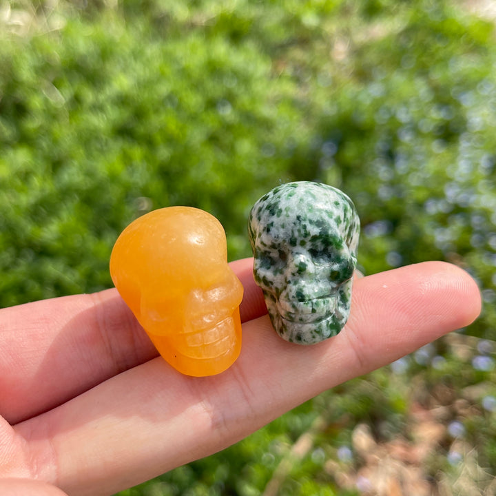 Natural Crystal Multi-Color Carved Skull