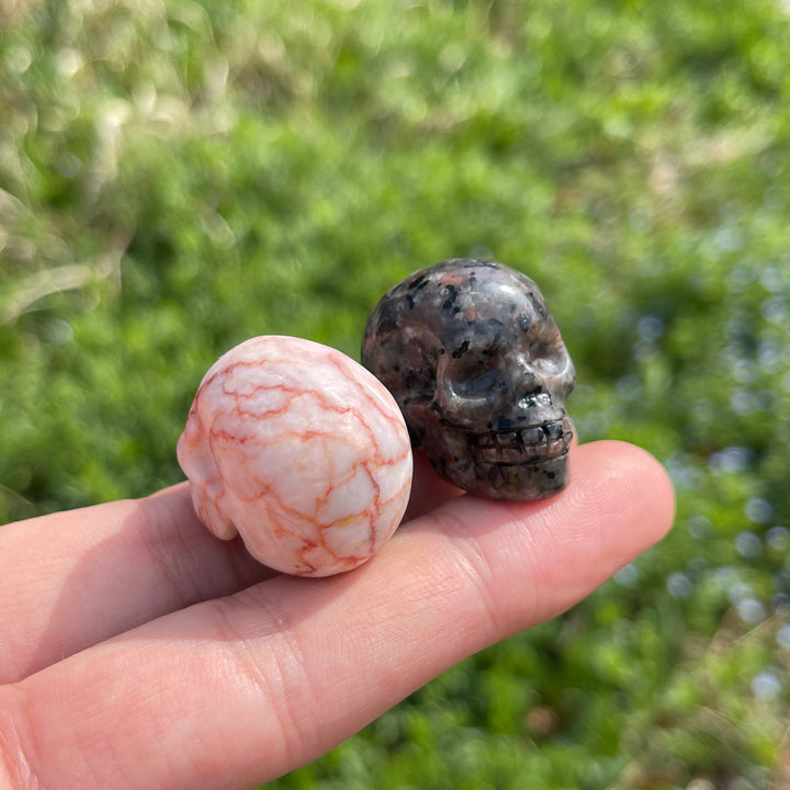 Natural Crystal Multi-Color Carved Skull