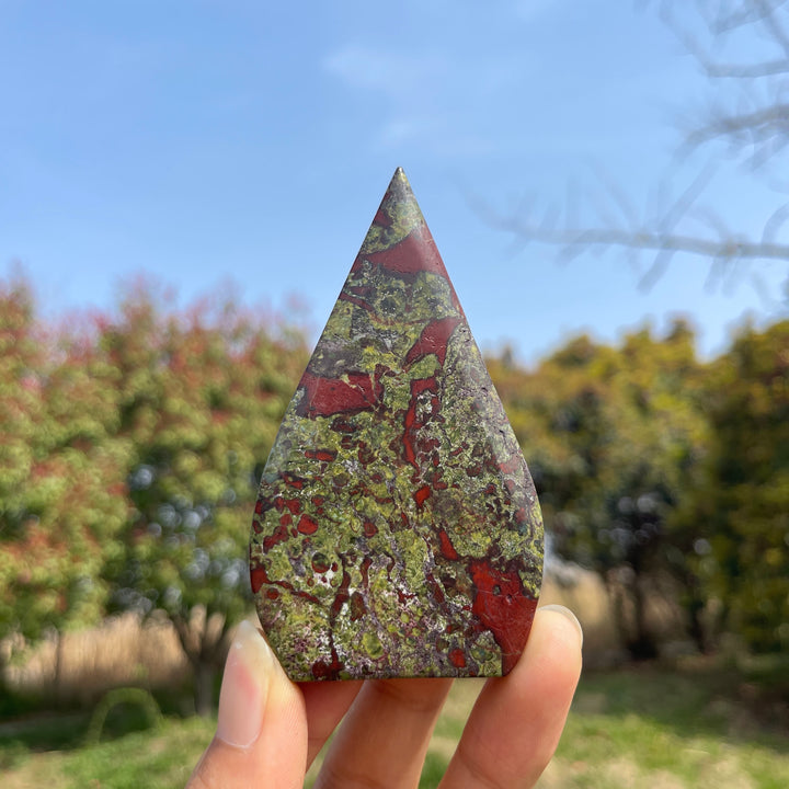 Natural Crystal Dragon Blood Stone Teardrop