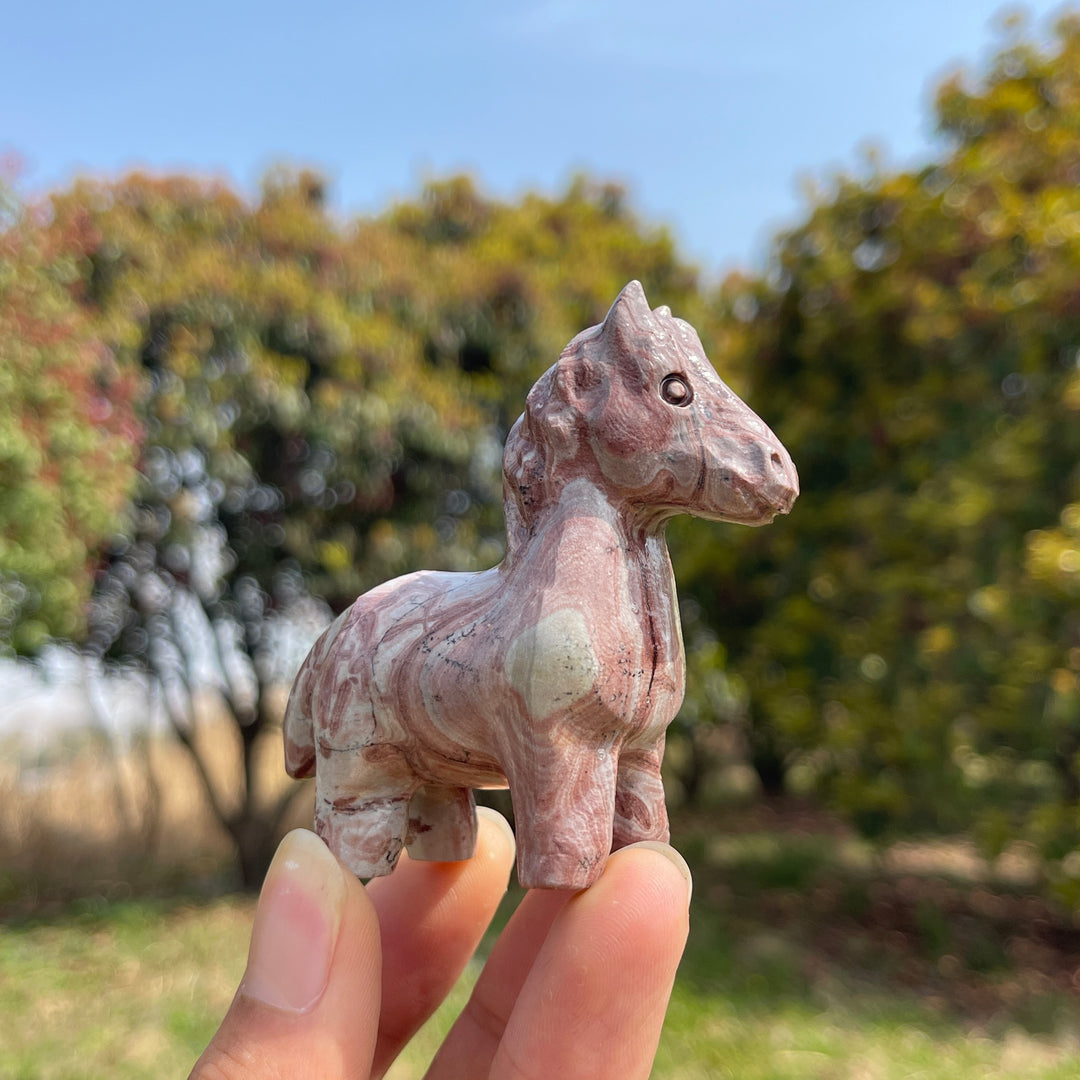 Natural Crystal Carving Picture Jasper Horse