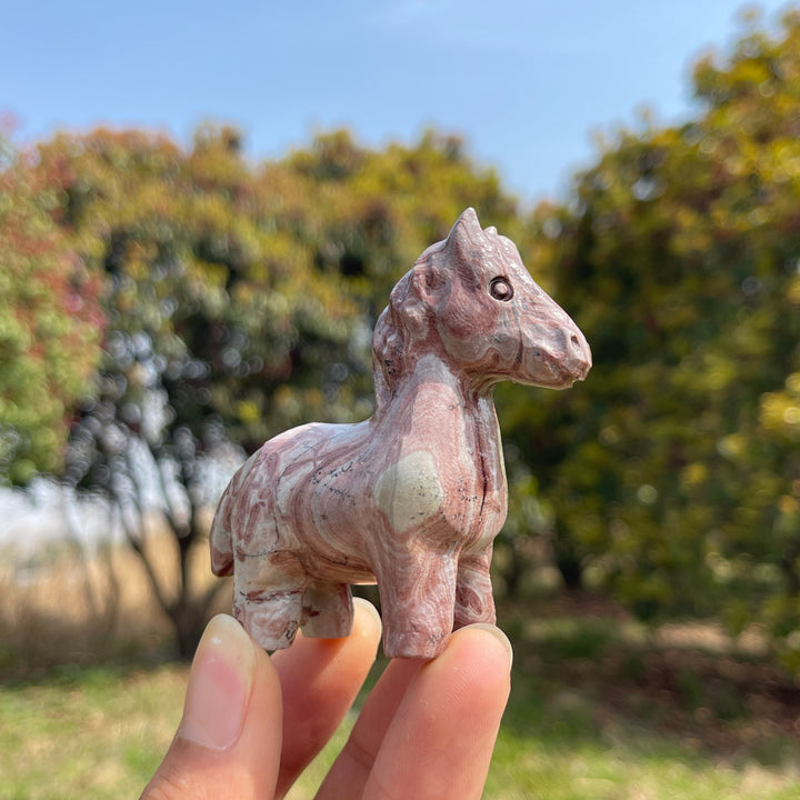 Natural Crystal Carving Picture Jasper Horse