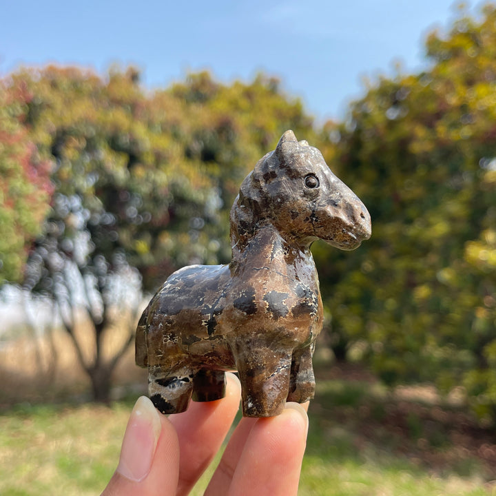 Natural Crystal Carving Picture Jasper Horse