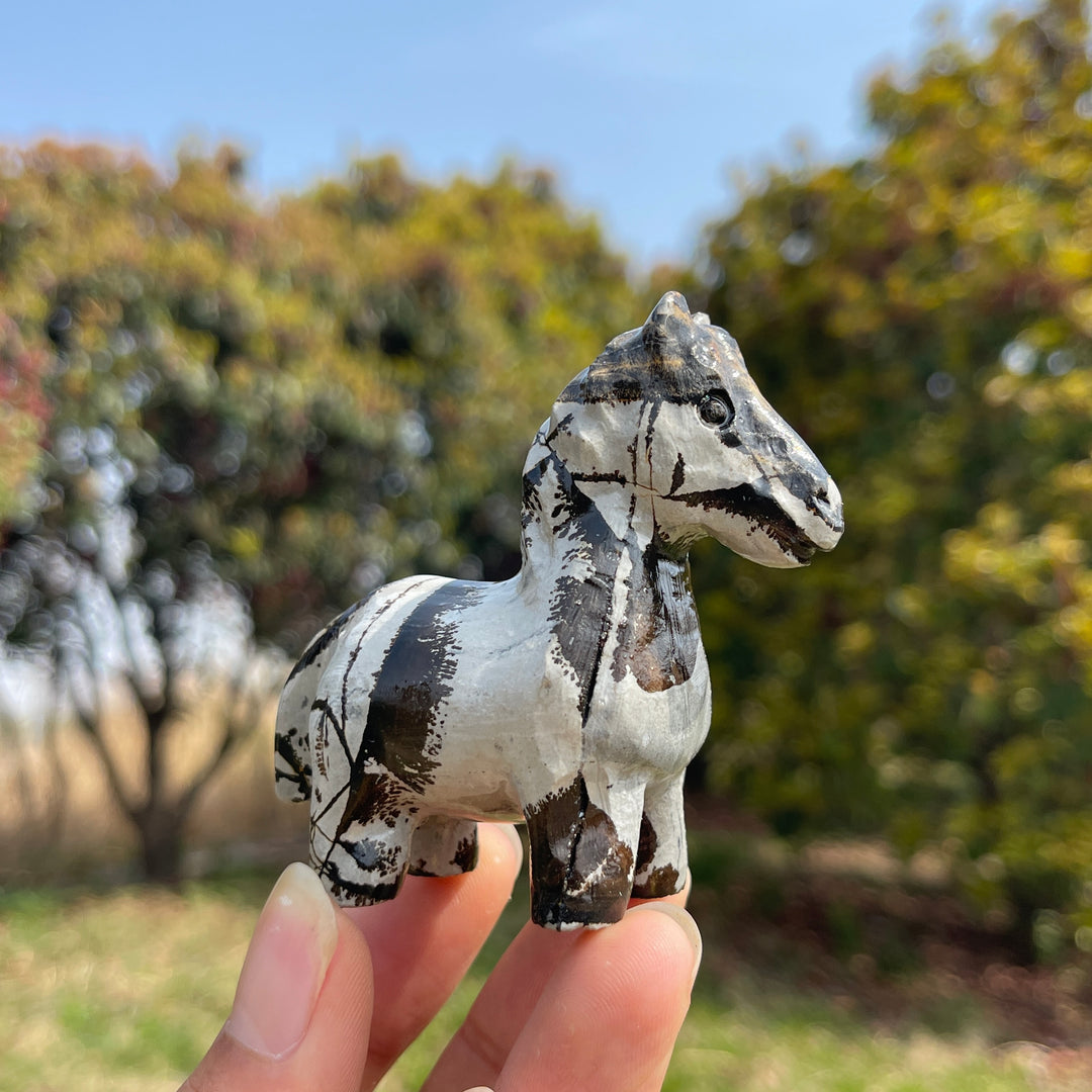 Natural Crystal Carving Picture Jasper Horse