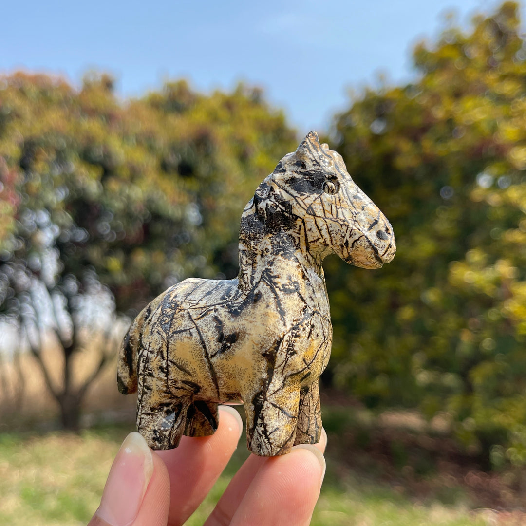 Natural Crystal Carving Picture Jasper Horse