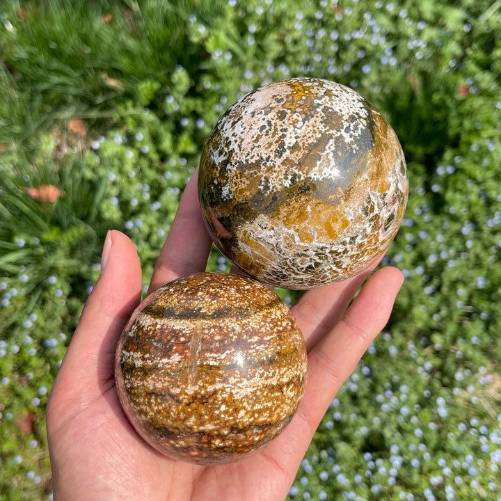Unique,A Slightly Imperfect Crystal Natural Ocean Jasper Sphere