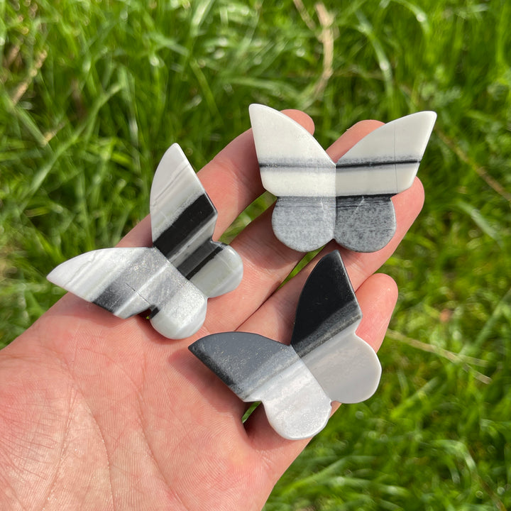 Natural Crystal Taiji Stone Butterfly Carving