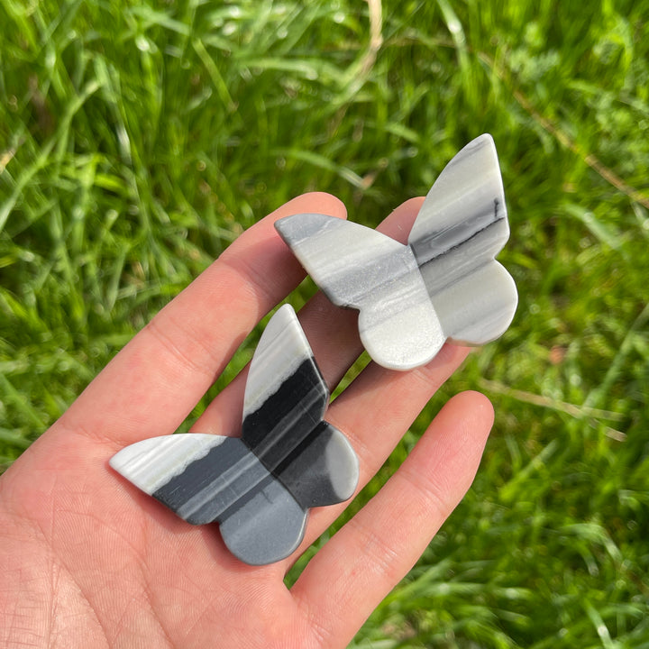 Natural Crystal Taiji Stone Butterfly Carving