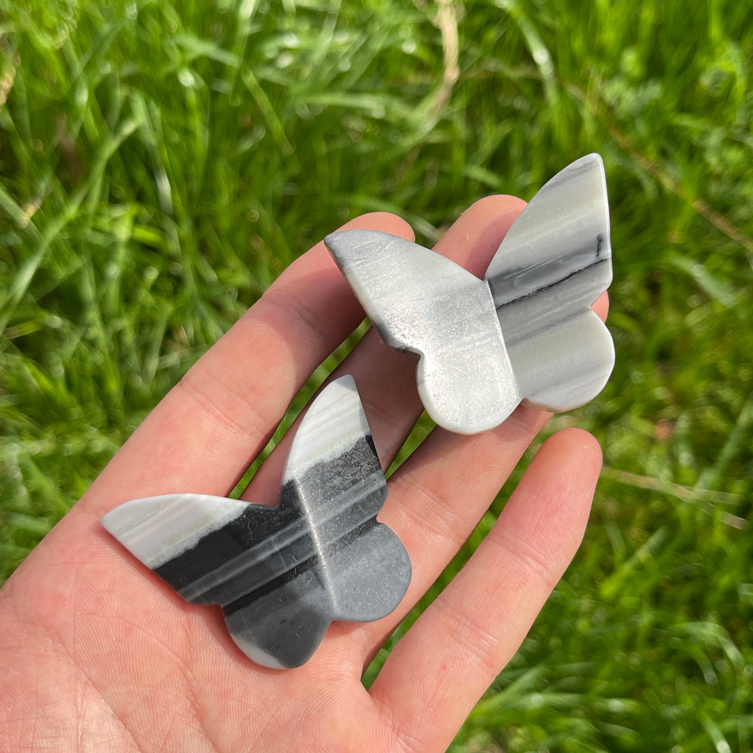 Natural Crystal Taiji Stone Butterfly Carving