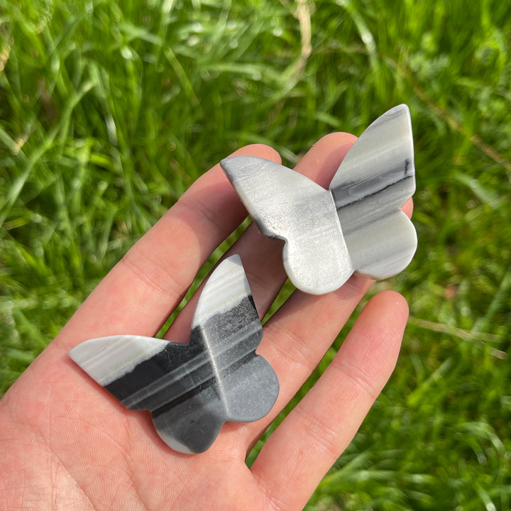 Natural Crystal Taiji Stone Butterfly Carving