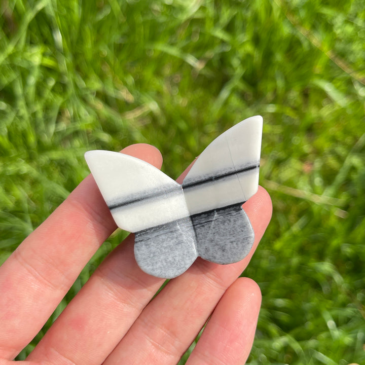 Natural Crystal Taiji Stone Butterfly Carving