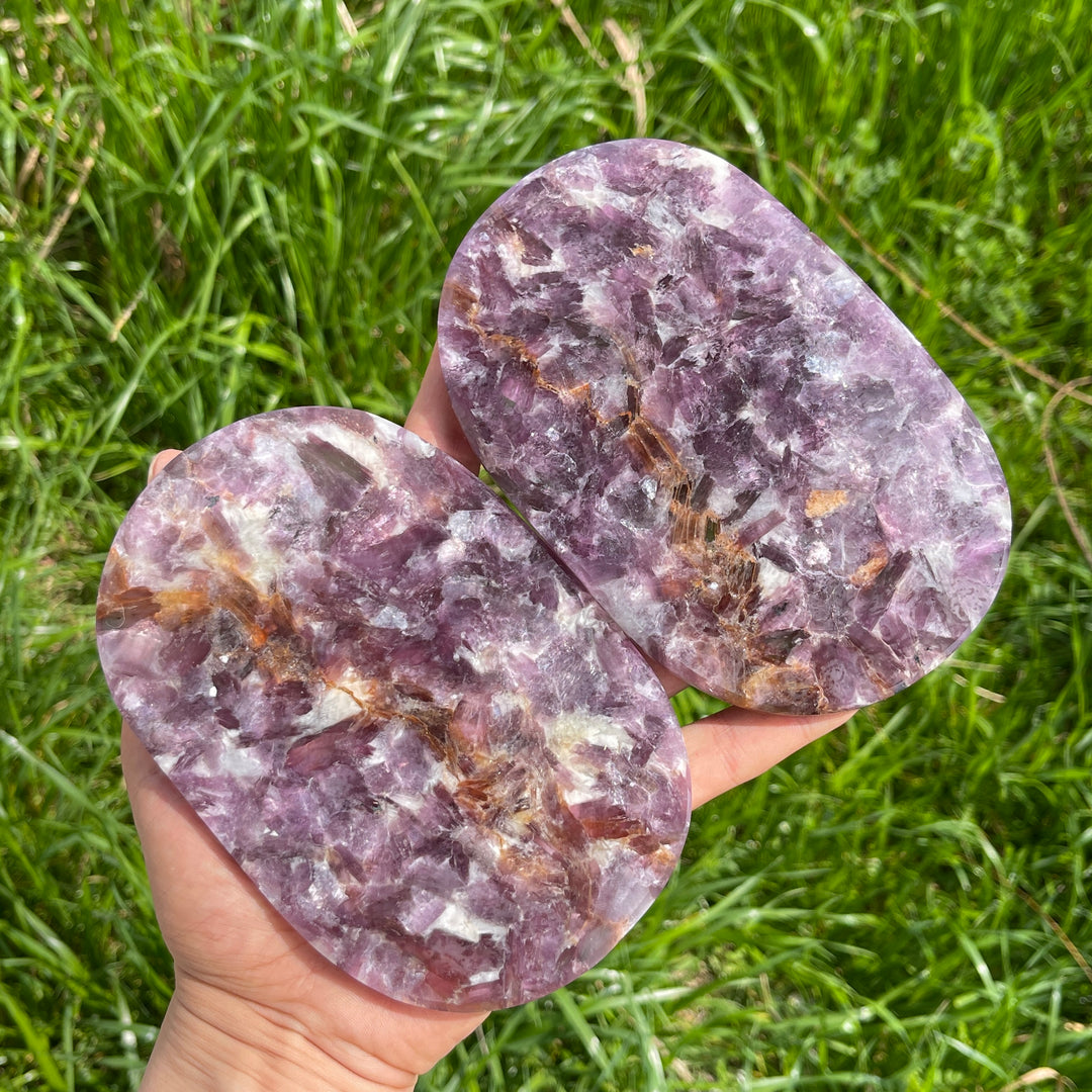 Unique,Natural Crystal Lepidolite Slice
