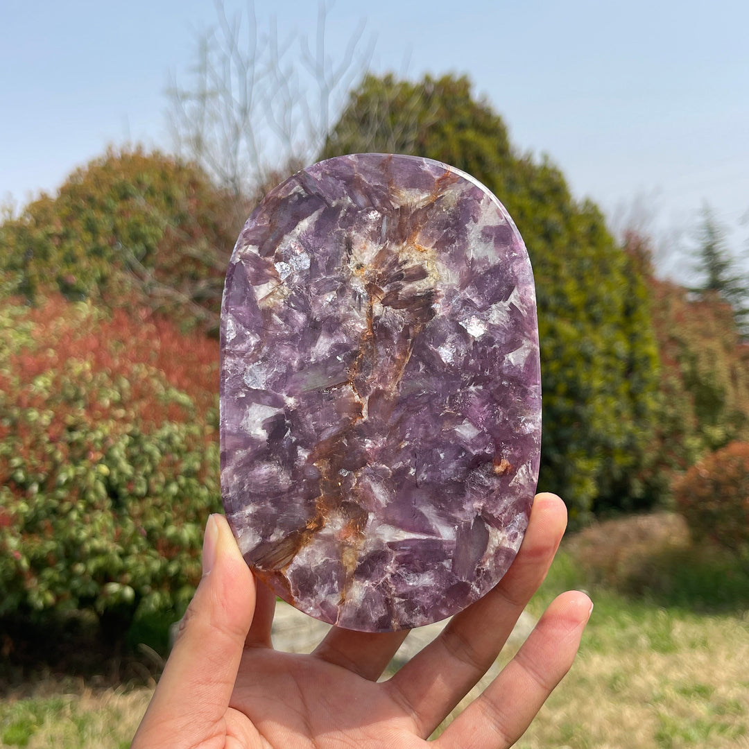 Unique,Natural Crystal Lepidolite Slice