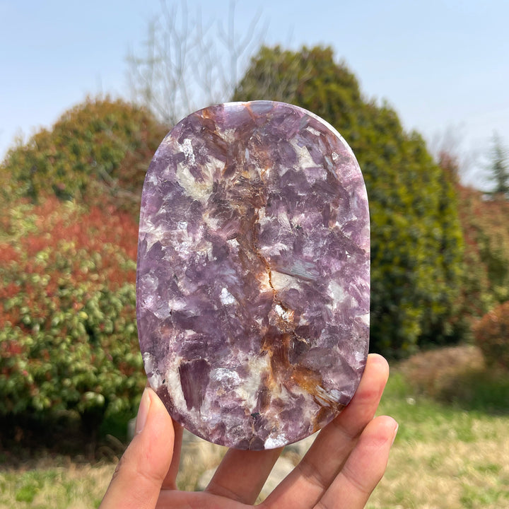 Unique,Natural Crystal Lepidolite Slice