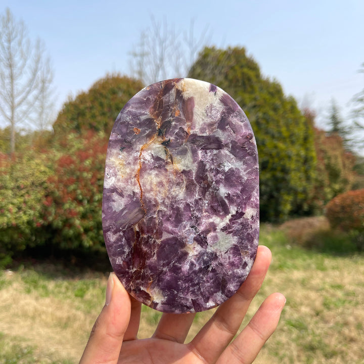 Unique,Natural Crystal Lepidolite Slice