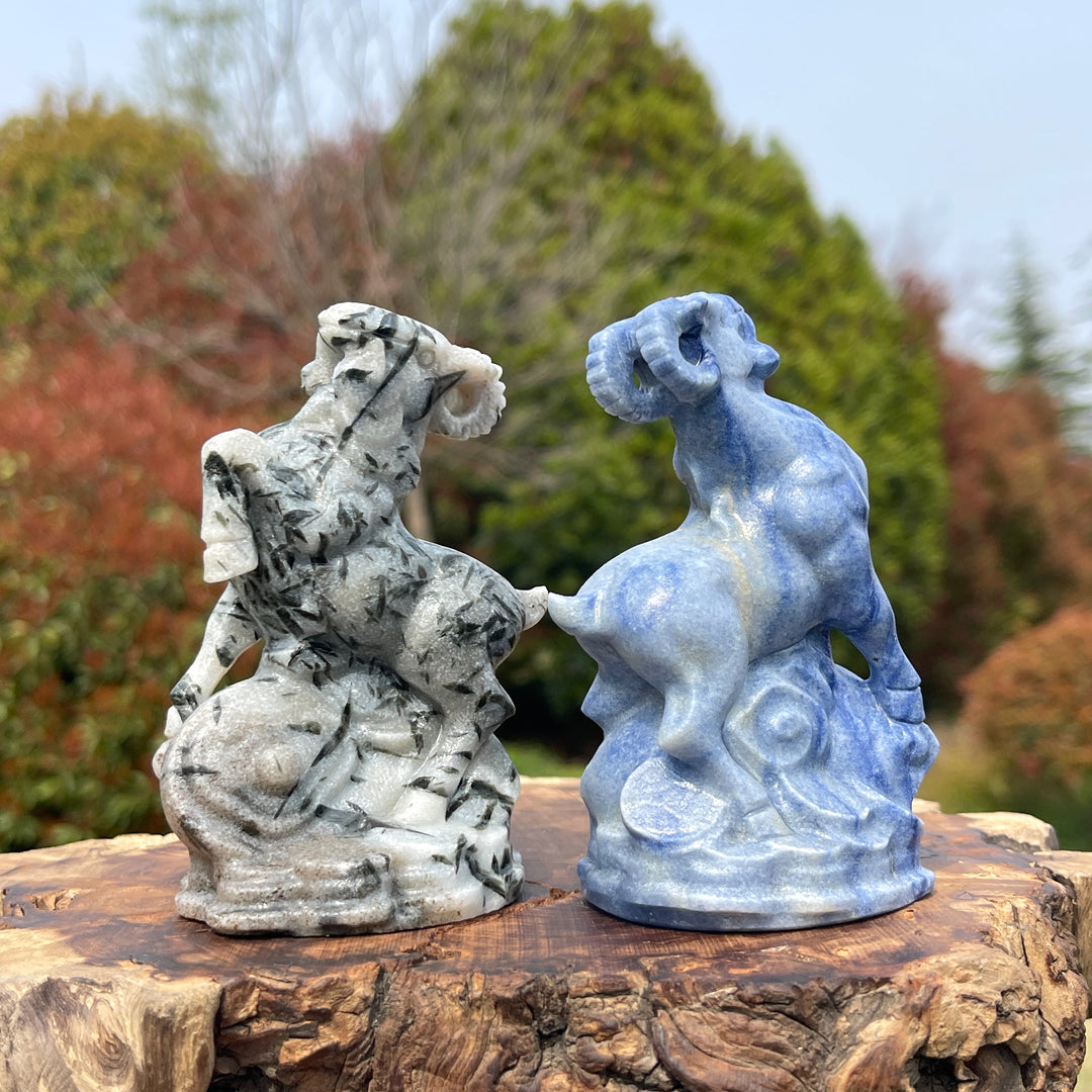 Natural Crystal Carved Mountain Goat