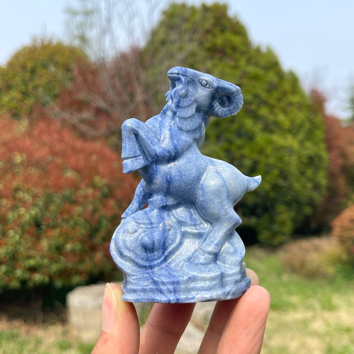 Natural Crystal Carved Mountain Goat
