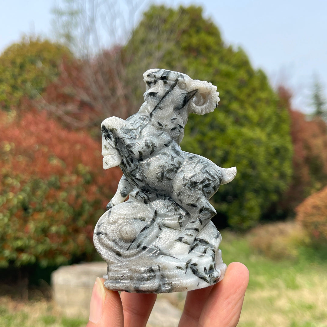 Natural Crystal Carved Mountain Goat