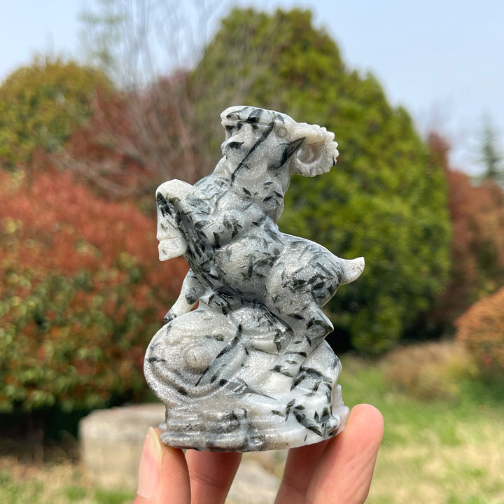 Natural Crystal Carved Mountain Goat