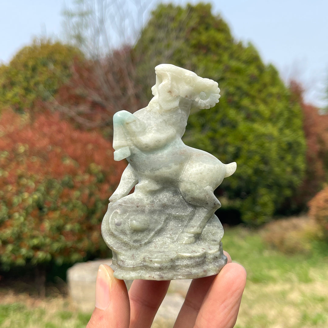 Natural Crystal Carved Mountain Goat