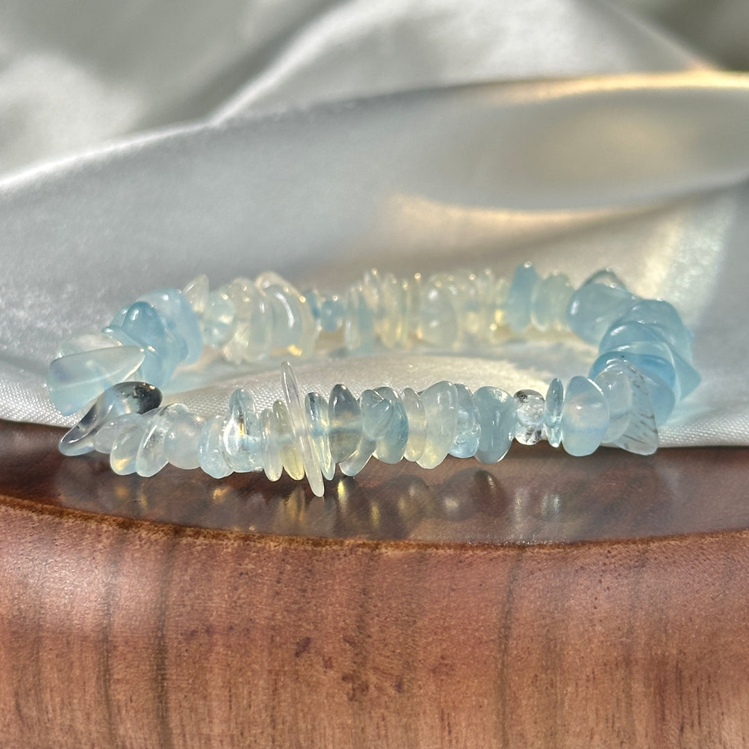 Natural Gemstone Elastic Stretch Crystal Mixed Chips Bracelet Bracelet