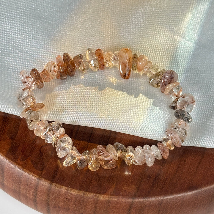 Natural Gemstone Elastic Stretch Crystal Mixed Chips Bracelet Bracelet