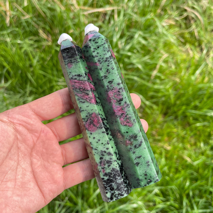 Natural Crystal Ruby In Zoisite Point