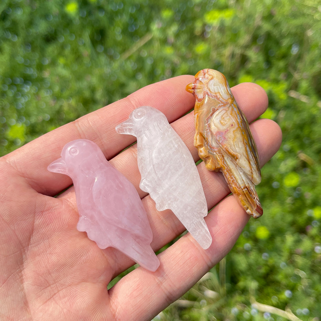 Natural Carved Crystal Hummingbird