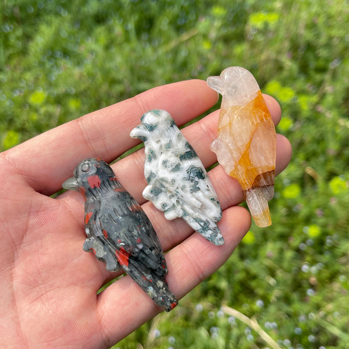 Natural Carved Crystal Hummingbird