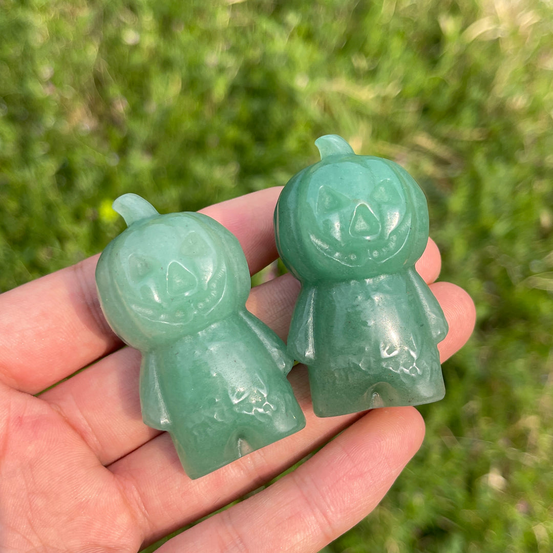 Natural Crystal Green Aventurine Carved Pumpkin Man