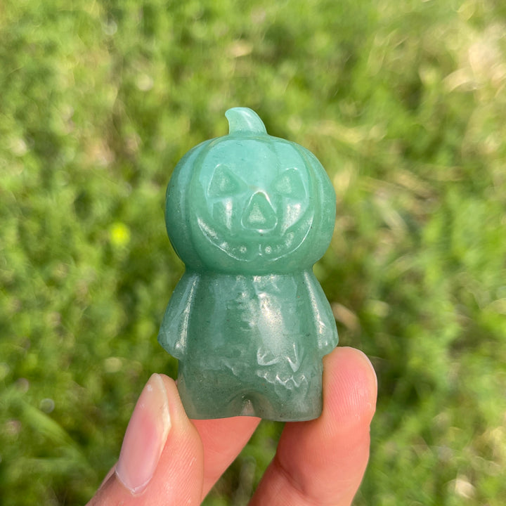 Natural Crystal Green Aventurine Carved Pumpkin Man