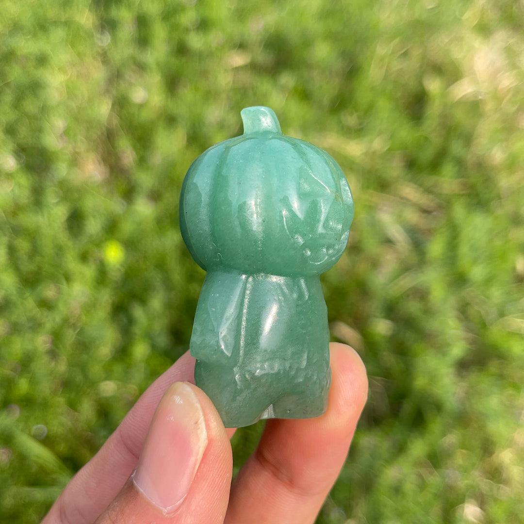Natural Crystal Green Aventurine Carved Pumpkin Man