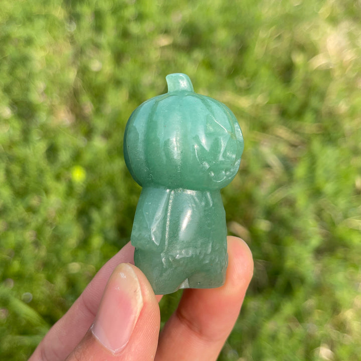 Natural Crystal Green Aventurine Carved Pumpkin Man