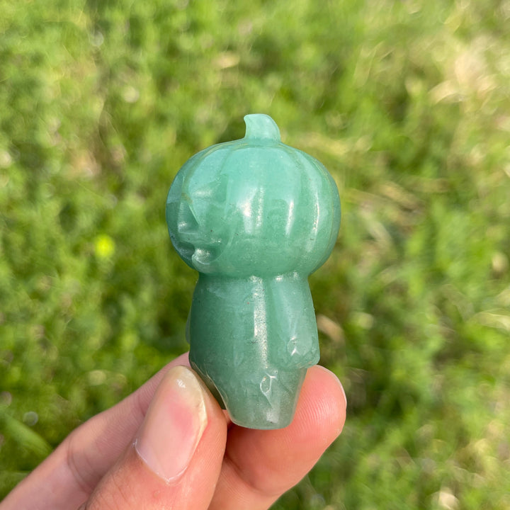 Natural Crystal Green Aventurine Carved Pumpkin Man