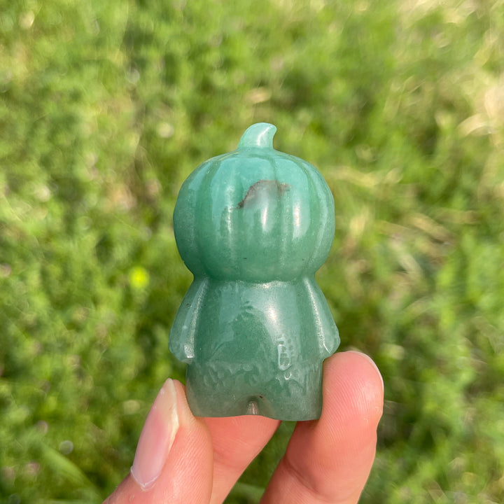Natural Crystal Green Aventurine Carved Pumpkin Man