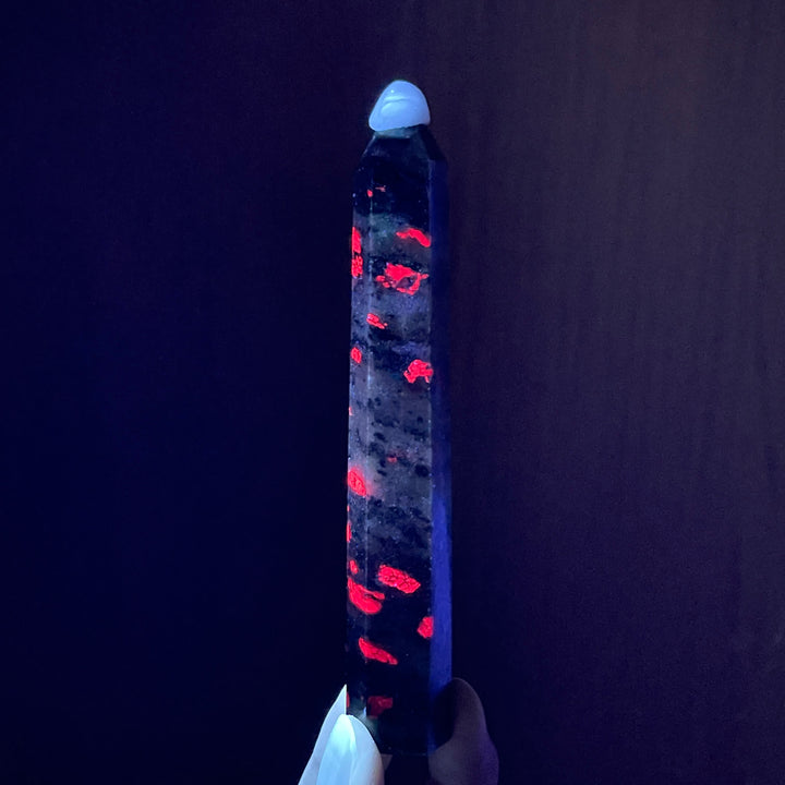 Natural Crystal Ruby In Zoisite Point