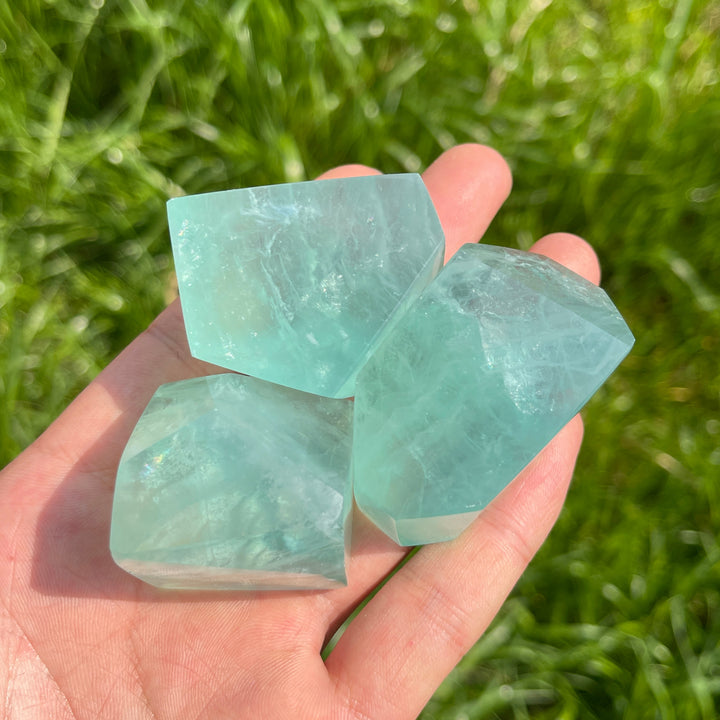 Natural Green Fluorite Freeform Crystal
