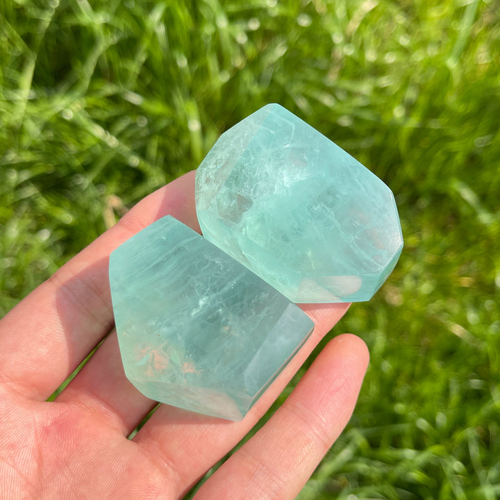 Natural Green Fluorite Freeform Crystal