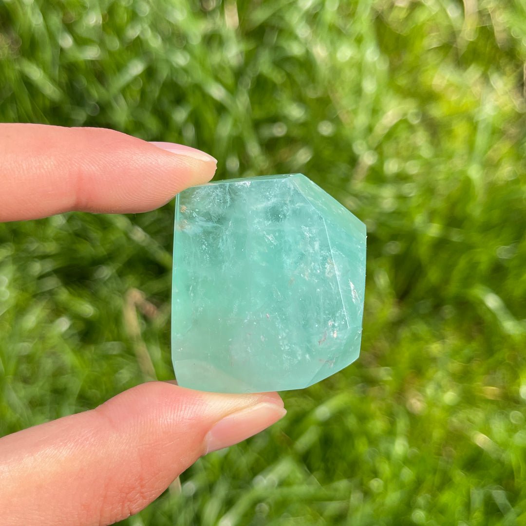 Natural Green Fluorite Freeform Crystal