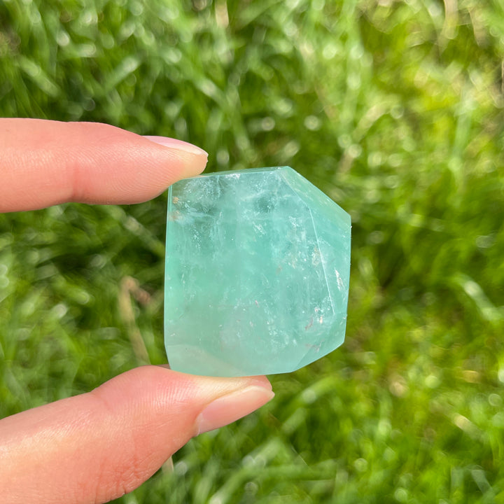 Natural Green Fluorite Freeform Crystal