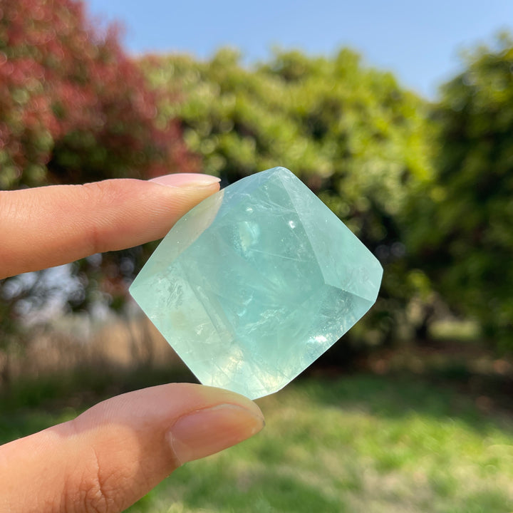 Natural Green Fluorite Freeform Crystal