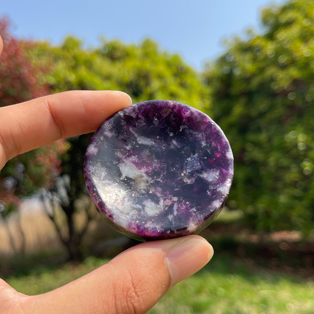 Natural Lepidolite Crystal Bowl