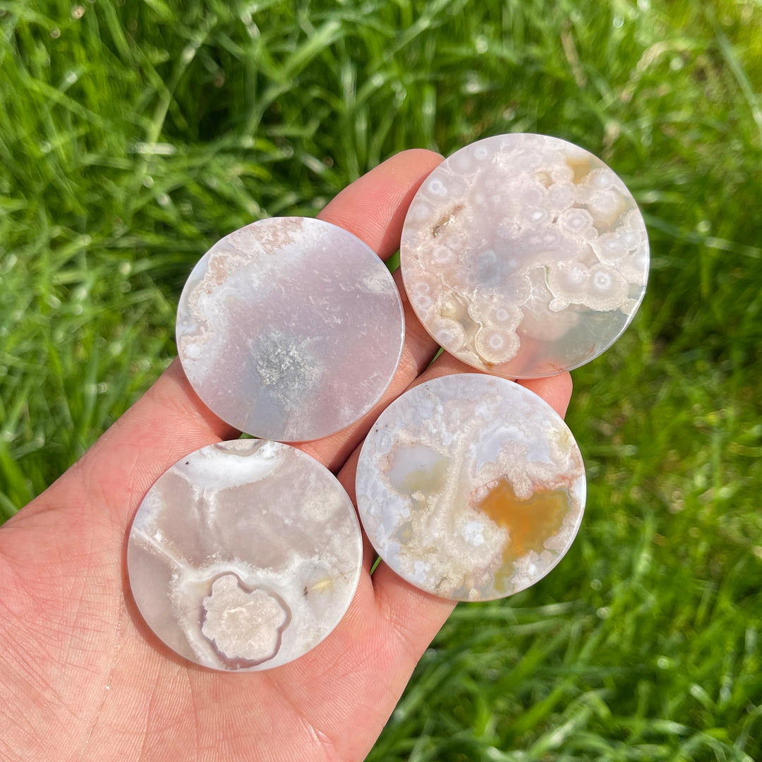 Flower Agate Disc Slice